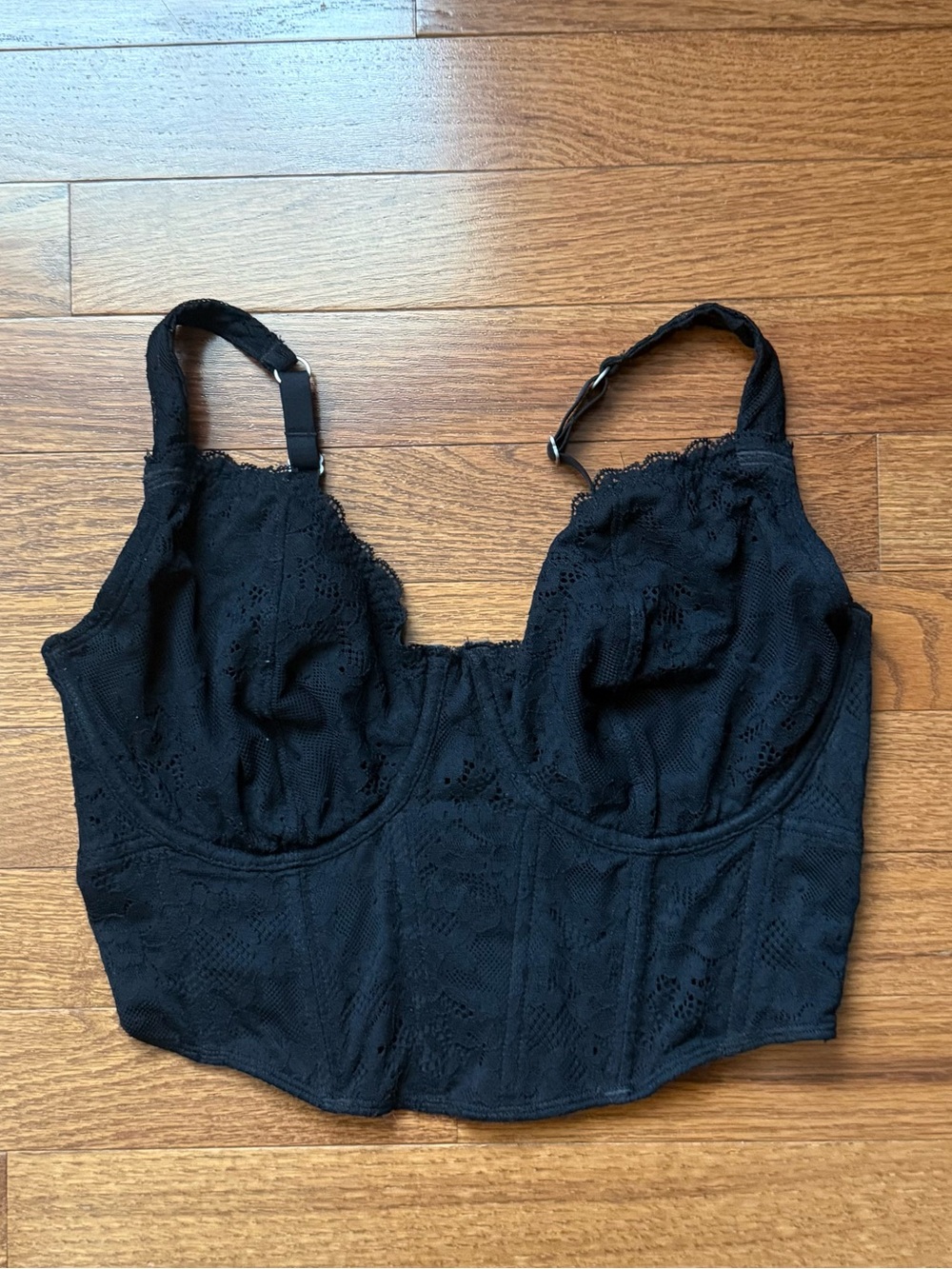 hollister black lace corset top